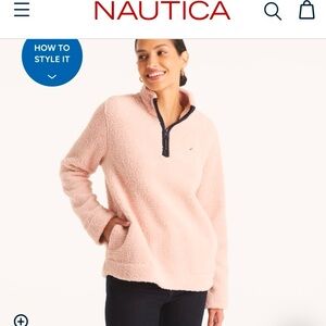 Light pink new with tags fleece half zip women XL